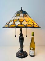 Grote Tiffany stijl tafellamp art deco met trekkoord, Huis en Inrichting, Ophalen of Verzenden, Zo goed als nieuw, 50 tot 75 cm