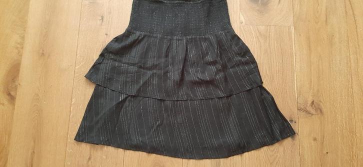 Zwart wijd stroken rokje (Nieuw), Kleding | Dames, Rokken, Nieuw, Maat 36 (S), Zwart, Boven de knie, Ophalen of Verzenden