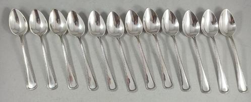 12 zilveren theelepels parelrand antiek 835 zilver, Antiek en Kunst, Antiek | Goud en Zilver, Zilver, Ophalen of Verzenden