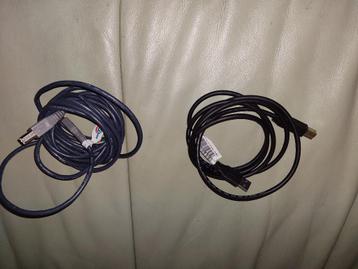 2 USB-A naar USB-B kabels 1,75 mtr en 4 mtr beschikbaar voor biedingen