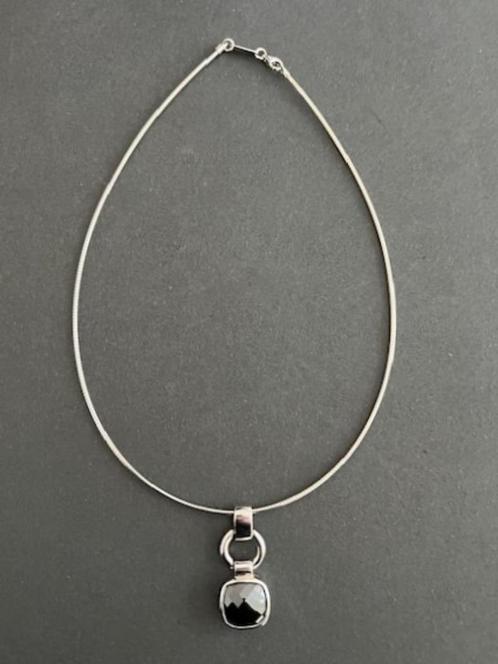 NIEUW ZINZI OMEGA zilveren omega ketting met hanger black, Sieraden, Tassen en Uiterlijk, Kettingen, Nieuw, Zilver, Zilver, Met hanger