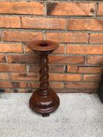 Houten kandelaar met gedraaide voet, Antiek en Kunst, Antiek | Kandelaars, Ophalen of Verzenden, Overige materialen