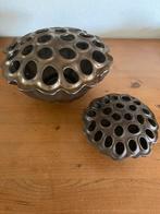 Des Pots lotusvazen bronskleurig, Huis en Inrichting, Woonaccessoires | Vazen, Gebruikt, Overige kleuren, Aardewerk of Porselein