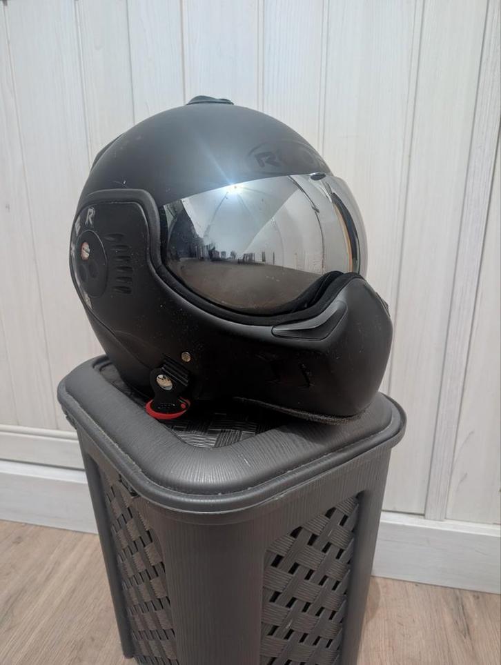 Roof Boxer V8 Alpha Matt Black met V8/Alpha spiegel Vizier, Fietsen en Brommers, Brommerhelmen, Zo goed als nieuw, Ophalen of Verzenden