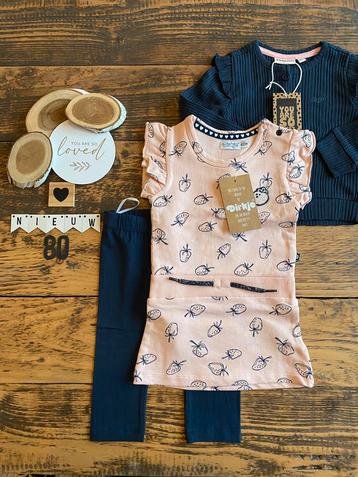 Baby girl setje, vestje bakkaboe, jurkje legging dirkje 80 beschikbaar voor biedingen