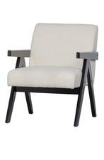 WOOOD Lowie Fauteuil - Polyester - Naturel|Zwart - 79x60x79, Huis en Inrichting, Fauteuils, Ophalen, Zo goed als nieuw