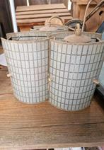 Vintage Lamp met Raster Kap, Ophalen, Gebruikt, Vintage, Metaal