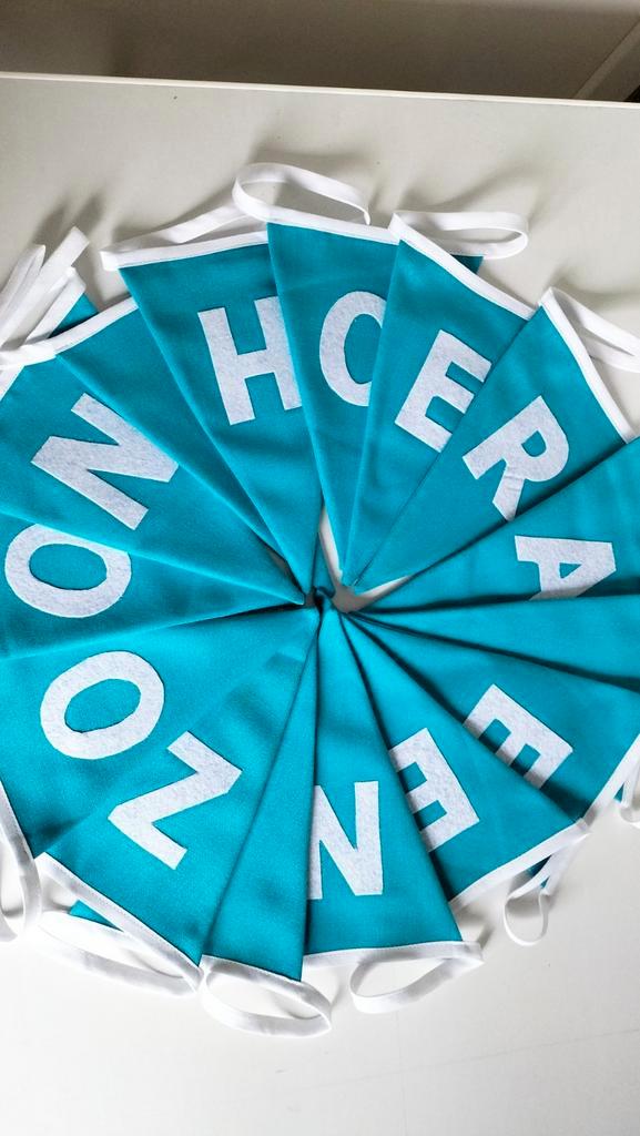 HOERA EEN ZOON Vlaggenlijn, Hobby en Vrije tijd, Feestartikelen, Nieuw, Versiering, Geboorte of Huwelijk, Ophalen of Verzenden