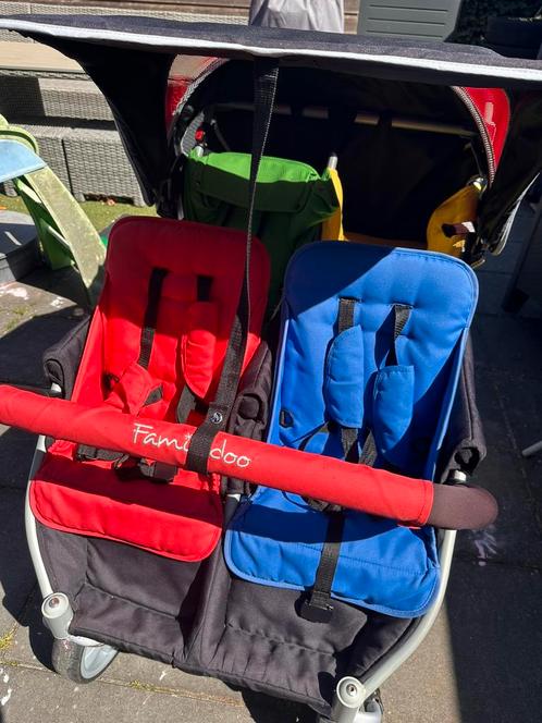 Familidoo vierlingwagen, Kinderen en Baby's, Tweelingen en Meerlingen, Gebruikt, Kinderwagen of Buggy, Ophalen