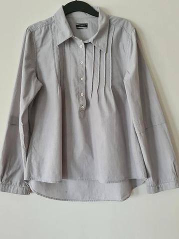 Malene  Birger blouse tuniek 44 XL grijs wit streep katoen  beschikbaar voor biedingen