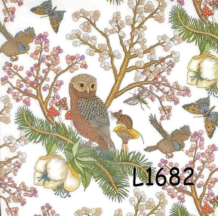 Servetten decoupage/bullet journal – uil L1682, Hobby en Vrije tijd, Knutselen, Nieuw, Materiaal, Verzenden