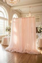 Perzik tule backdrop te huur - perfect voor feest/fotoshoot, Ophalen, Zo goed als nieuw, Overige