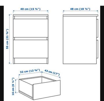 2x Ikea Malm nachtkastjes - afbeelding 2