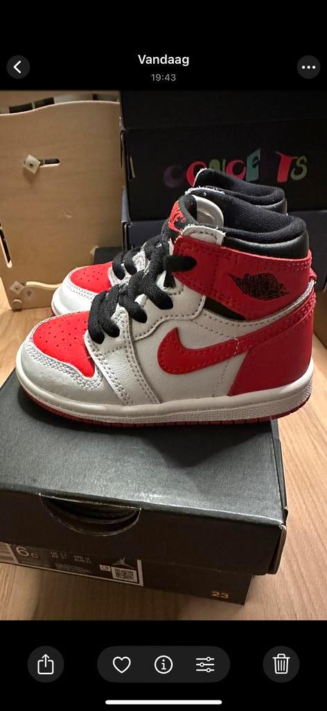 Jordan 1 Heritage Toddler Maat 22 - Zo Goed Als Nieuw!, Kinderen en Baby's, Babykleding | Schoentjes en Sokjes, Zo goed als nieuw