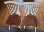 AMERIKAANSE VERKOOP: 2 klassieke, wit/houten stoelen € 22,95, Twee, Vintage, klassiek, Wit, Ophalen of Verzenden