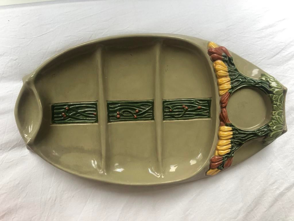 Asperges art nouveau schaal Julius Dressler, Ophalen of Verzenden