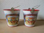 Te koop 2 Emmertjes, emmers, rood wit, zingende beren, kerst, Diversen, Kerst, Ophalen of Verzenden, Nieuw