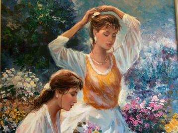 Schilderij op Linnen 'Bloemenpracht' van Ger Groeneveld (L) beschikbaar voor biedingen