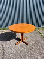 Vintage eettafel rond ovaal uitschuifbaar, Huis en Inrichting, Tafels | Eettafels, Ophalen, Gebruikt, C, C
