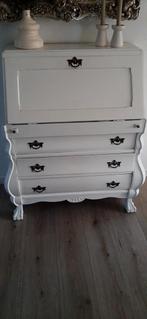 Brocante barok witte secretaire op klauwpoten, Ophalen, Gebruikt, 25 tot 50 cm, 50 tot 100 cm