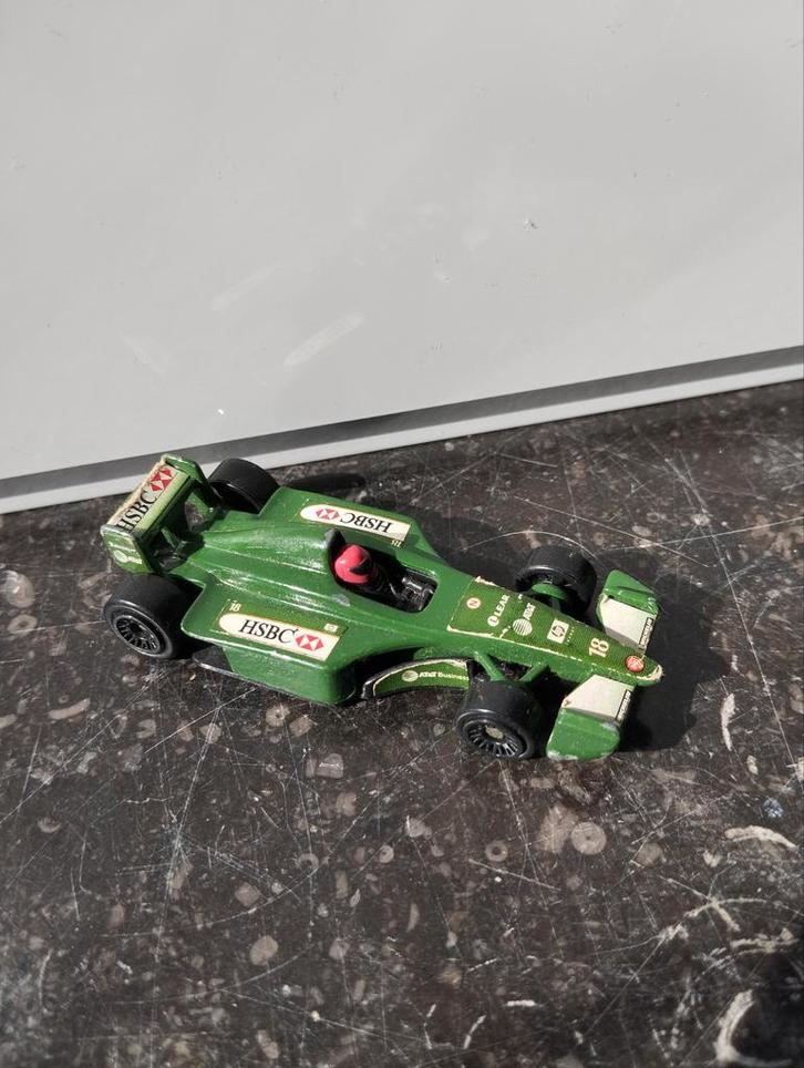 Jaguar Groene F1 Mattel Hot Wheels 2001voor McDonalds, Hobby en Vrije tijd, Modelauto's | 1:18, Gebruikt, Hot Wheels, Ophalen of Verzenden