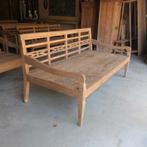 26 antieke stationsbanken tuinbanken lounge teak hout bank, Ophalen of Verzenden