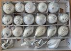20 Luxe glazen kerstballen zilver & glitter, Diversen, Ophalen