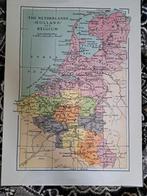 Kaart Nederland  België 1870 op linnen, Boeken, Atlassen en Landkaarten, Nederland, Ophalen of Verzenden, Zo goed als nieuw, Landkaart
