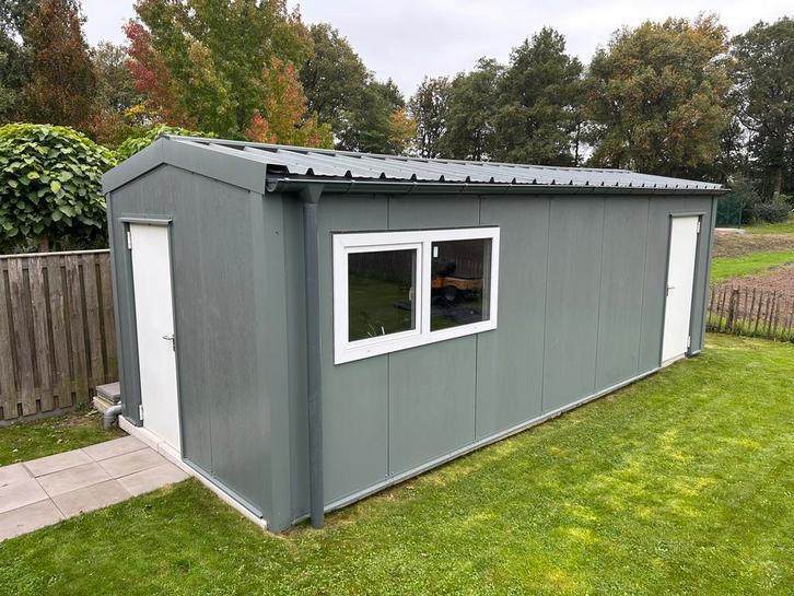 Finish Building schuur / berging / tuinhuis (bouwpakket), Tuin en Terras, Tuinhuizen, Zo goed als nieuw, Schuur, Metaal, 500 cm of meer