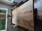 Eettafel mangohout inclusief 6 eetstoelen, Huis en Inrichting, Tafels | Eettafels, Ophalen, Gebruikt, 200 cm of meer, 50 tot 100 cm