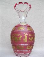 Roserouge kristal Val Saint Lambert met Chinoise goudopleg., Antiek en Kunst, Ophalen