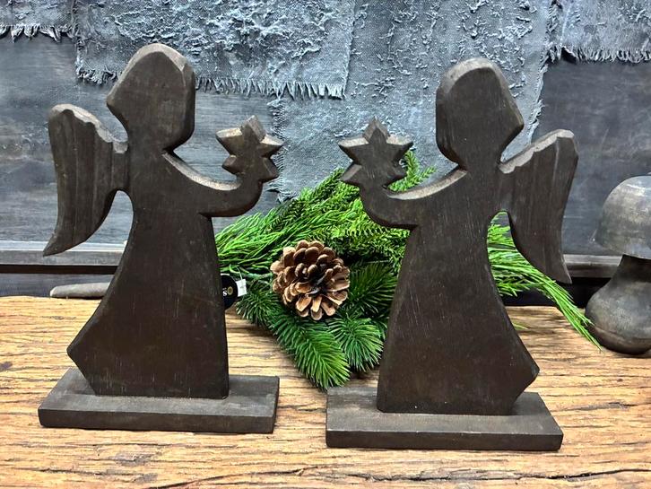 2 houten engeltjes, Huis en Inrichting, Woonaccessoires | Overige, Nieuw, Ophalen of Verzenden