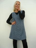 *Abfab Vintage Merino Wollen Kabel Jurk uit Ierland L*, Blauw, Maat 42/44 (L), Ophalen of Verzenden, Zo goed als nieuw