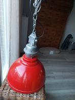 Rode Vintage Industriële Hanglamp, Huis en Inrichting, Ophalen, Gebruikt, Metaal, Minder dan 50 cm
