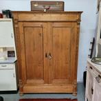 Brocante oude grenen kast servieskast opbergkast kledingkast, Ophalen