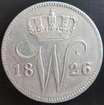 25 Cent 1826U, Postzegels en Munten, Munten | Nederland, Verzenden, Zilver, 25 cent, Koning Willem I