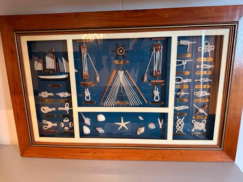 Nautisch Kunstwerk met Zeemansknopen in Lijst - Antiek Decor, Antiek en Kunst, Antiek | Woonaccessoires, Ophalen