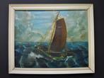 Schilderij met een Botter de EH 64  ( Enkhuizen ) zeilboot, Ophalen of Verzenden