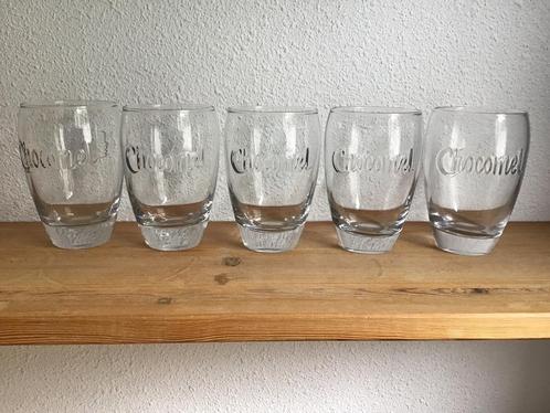 4 x chocomel glazen, Verzamelen, Glas en Borrelglaasjes, Zo goed als nieuw, Bierglas, Ophalen of Verzenden