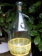 Leuke kleine gistfles in mand, 5 liter, lichtgroen, Ophalen of Verzenden