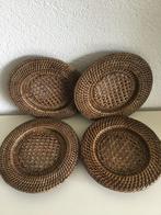 Birma riet 4 kleine onderborden, borden 19 cm, Huis en Inrichting, Ophalen of Verzenden, Gebruikt, Overig