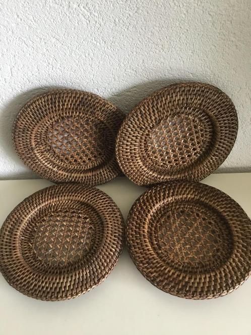 Birma riet 4 kleine onderborden, borden 19 cm, Huis en Inrichting, Woonaccessoires | Onderzetters, Gebruikt, Overig, Ophalen of Verzenden