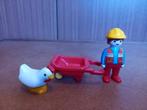123 Playmobil poppetje kruiwagen kip, Ophalen of Verzenden, Zo goed als nieuw, Complete set