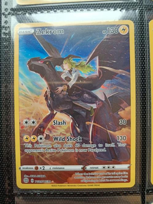 Zekrom TG05/TG30 Brilliant Stars, Hobby en Vrije tijd, Verzamelkaartspellen | Pokémon, Zo goed als nieuw, Losse kaart, Ophalen of Verzenden