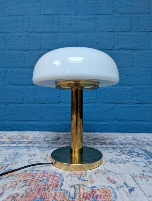 Vintage glazen tafellamp, Deens design, Verzamelen, Retro, Huis en Inrichting, Ophalen