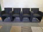 Leolux 4 eetkamerfauteuils Kilenge | Bouclé zwart/ grijs, Modern design, Info@andriesign.nl, Ophalen of Verzenden, Vier