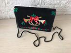 Kerst…zwart stevig TASJE ..geborduurd met groot binnenvak, Sieraden, Tassen en Uiterlijk, Tassen | Damestassen, Ophalen, Zo goed als nieuw