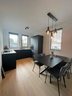 Zwart glazen uitschuifbare eettafel KAVE HOME, Huis en Inrichting, Tafels | Eettafels, Ophalen, 100 tot 150 cm, 50 tot 100 cm