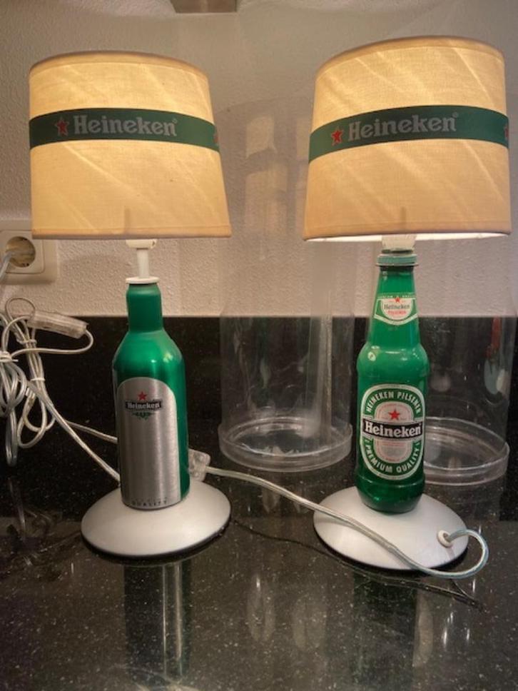 Vintage zeer zeldzame Heineken bier schemerlampen set, Verzamelen, Biermerken, Zo goed als nieuw, Overige typen, Heineken, Ophalen of Verzenden
