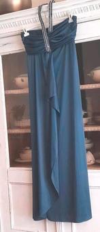 Rafblauwe satijn vintage halter/strapless avond/gala jurk L, Kleding | Dames, Gelegenheidskleding, Galajurk, Maat 42/44 (L), Zo goed als nieuw